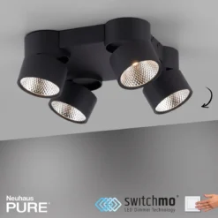 Paul Neuhaus 6454-18 PURE-NOLA LED Deckenleuchte 4-flammig schwarz