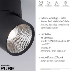 Paul Neuhaus 6451-18 PURE-NOLA LED Deckenstrahler 1-flammig schwarz