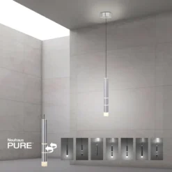 Paul Neuhaus 2211-95 PURE-VEGA LED Pendelleuchte aluminium getrennt schaltbar