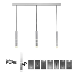 Paul Neuhaus 2213-95 PURE-VEGA LED Pendelleuchte aluminium 3-flammig getrennt schaltbar