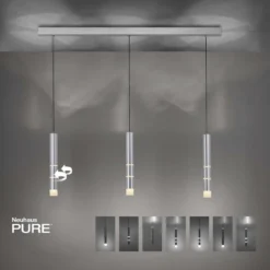 Paul Neuhaus 2213-95 PURE-VEGA LED Pendelleuchte aluminium 3-flammig getrennt schaltbar