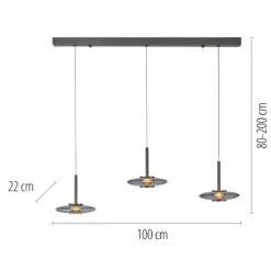 Paul Neuhaus 2083-15 PURE Vitrum Pendelleuchte platin (grau) Comfort Lift