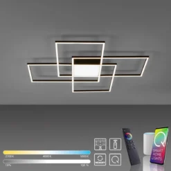 Paul Neuhaus 6073-18 Q-ASMIN LED Deckenleuchte 80x80cm schwarz Smart Home