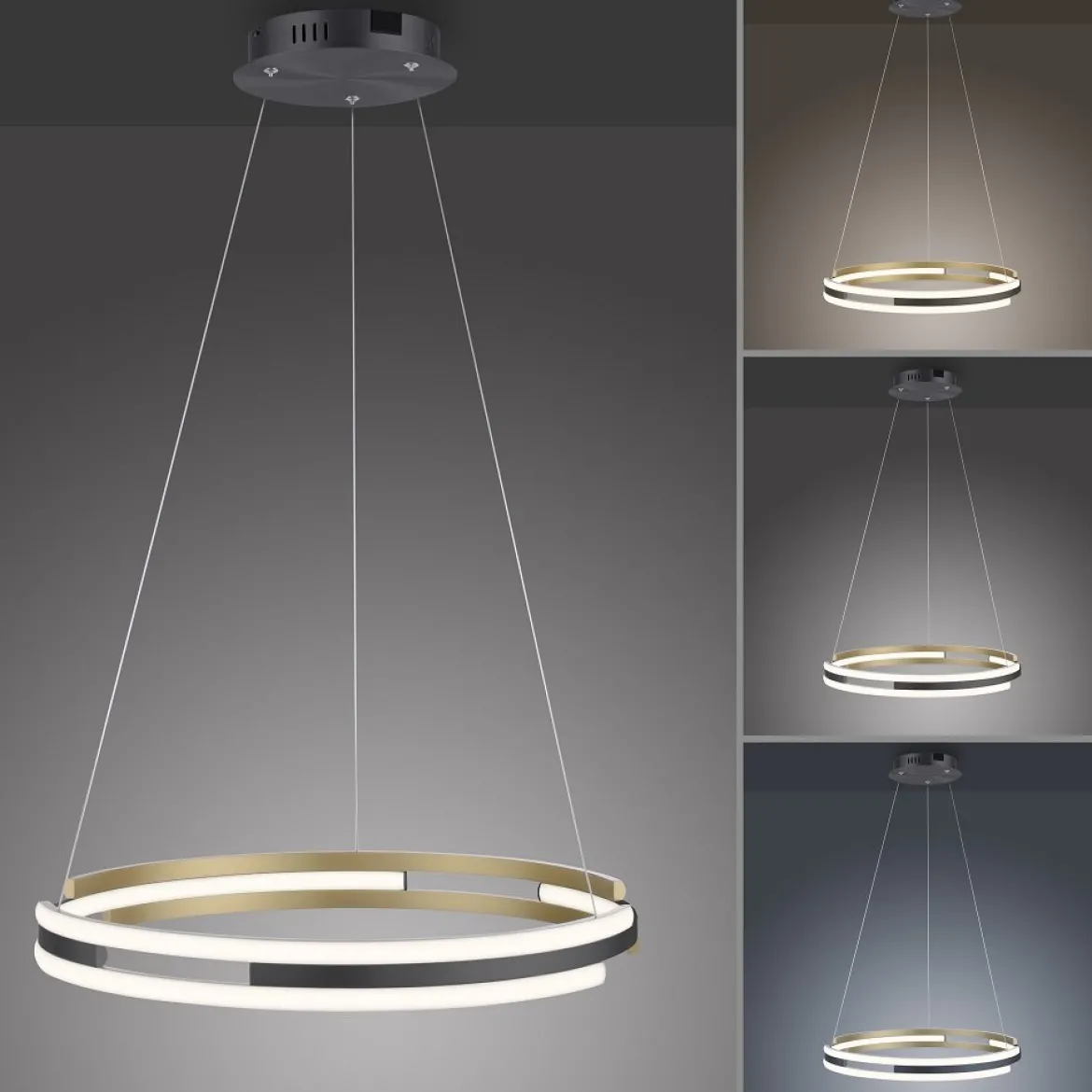 Paul Neuhaus 2051-60 Q-BELUGA LED Pendelleuchte messing matt schwarz Smart Home