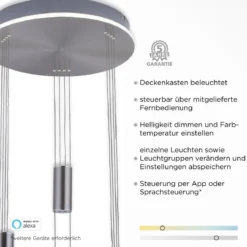 Paul Neuhaus 2078-55 Q-ETIENNE Pendelleuchte 3-flammig stahl