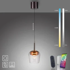 Paul Neuhaus 2741-20 Q-KON Pendelleuchte kupfer 1-flammig Smart Home