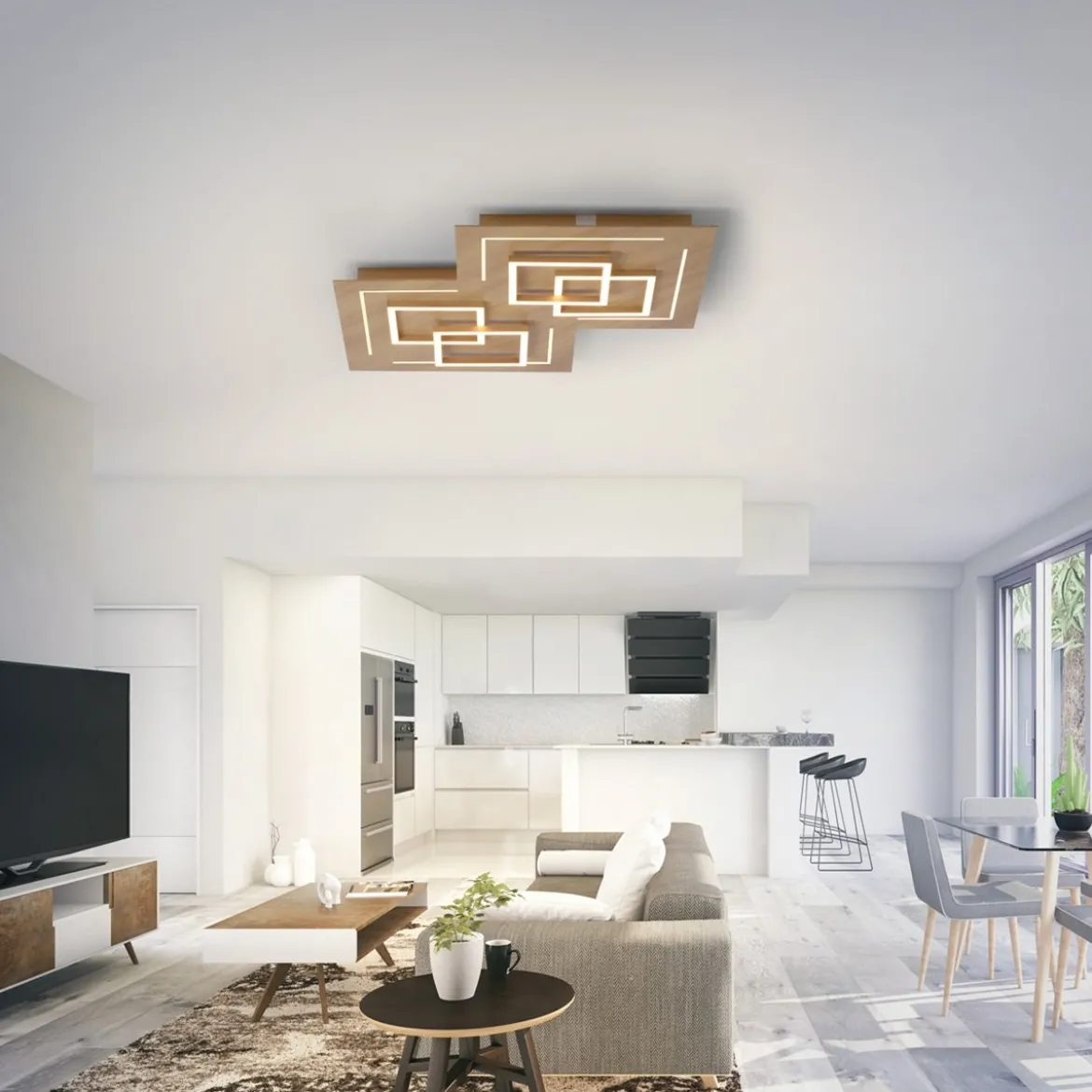 Paul Neuhaus 8181-79 Q-LINEA LED Deckenleuchte Holzdekor