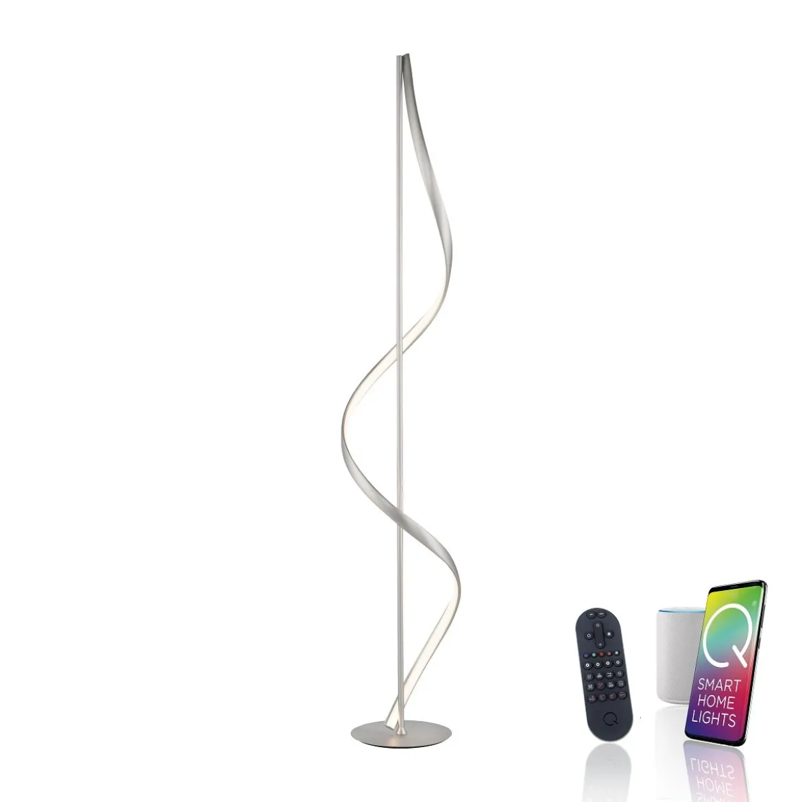 Paul Neuhaus 438-55 Q-SWING LED Stehleuchte stahlfarben Smart Home