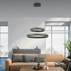 Paul Neuhaus 8420-13 Q-VITO Pendelleuchte Doppelring Anthrazit 60cm