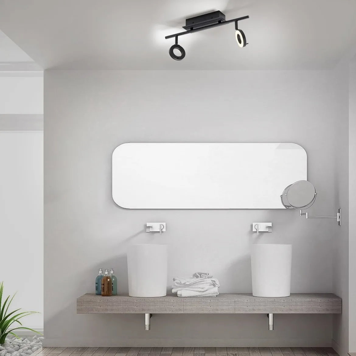 Paul Neuhaus 6781-13 SILEDA LED Deckenleuchte 2-flammig Anthrazit