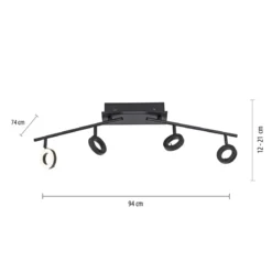 Paul Neuhaus 6786-13 SILEDA LED Deckenleuchte 4-flammig anthrazit