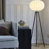 PR Home 4410503-FR01 Stehleuchte Mattschwarz Stoffschirm weiß