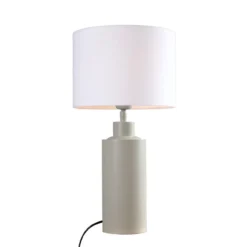 PR Home 4163218-FR01 Tischleuchte Solo Beige Matt Stoffschirm Weiß 55cm