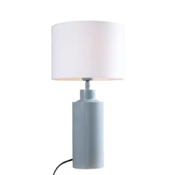 PR Home 4163282-FR01 Tischleuchte Solo Denim Stoffschirm Weiß 46cm
