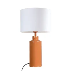 PR Home 4163234-FR01 Tischleuchte Solo Orange Stoffschirm Weiß 55cm