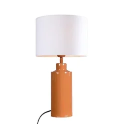 PR Home 4163234-FR01 Tischleuchte Solo Orange Stoffschirm Weiß 55cm