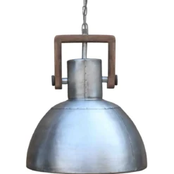 PR Home 1373901 Hängelampe Ashby Holz Silber 39cm