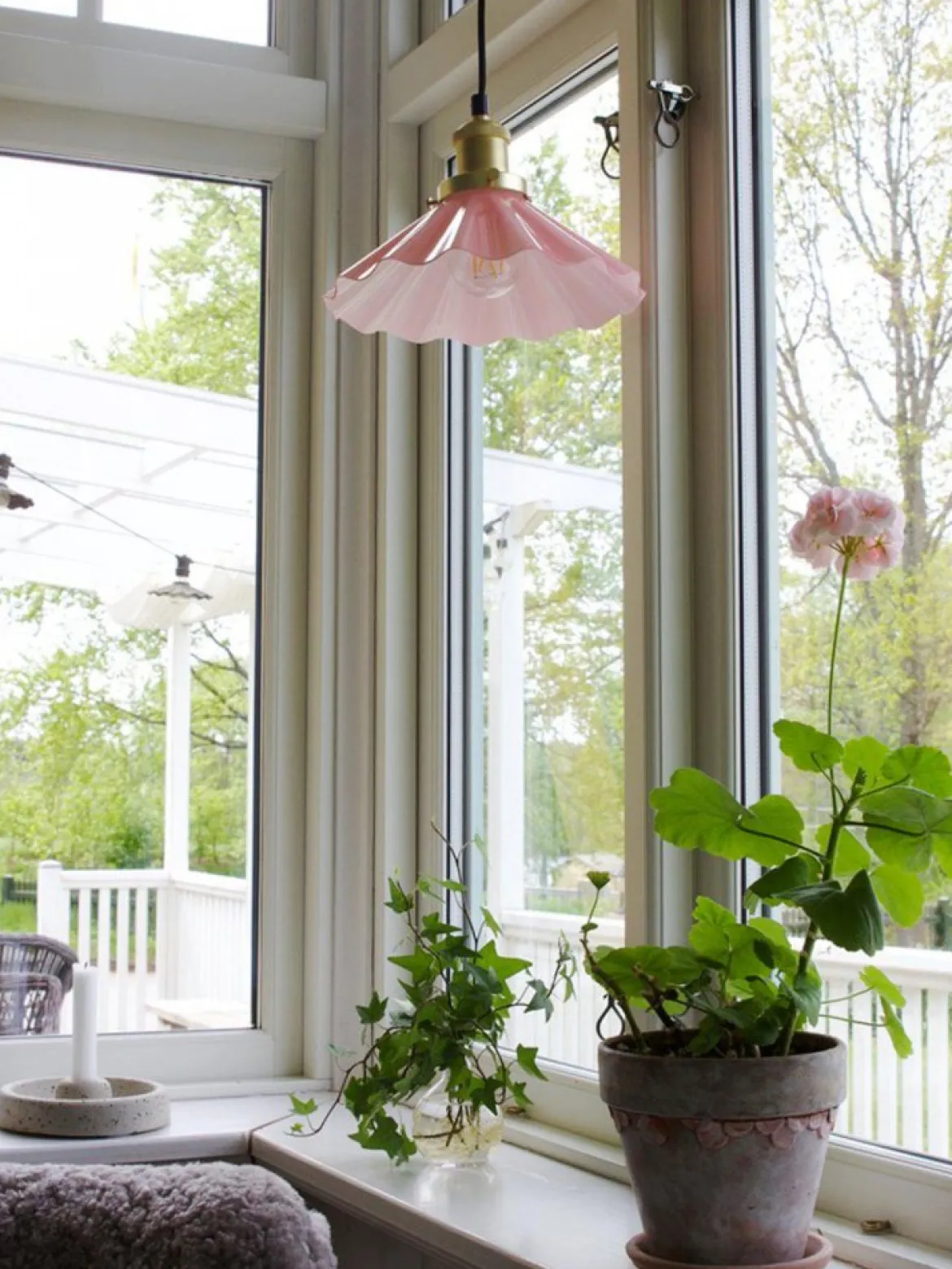PR Home 3122533 Pendelleuchte August Rosa gewellt 25cm