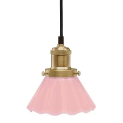 PR Home 3121533 Pendelleuchte August Small Rosa gewellt 15cm