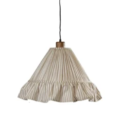 PR Home 501-40-124 Pendelleuchte Estrid Stoffschirm Beige gestreift 40cm