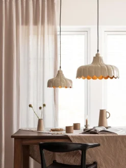 PR Home 2832418 Pendelleuchte Wells beige Gold 24cm