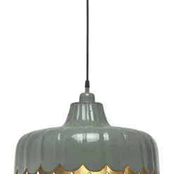PR Home 2834313 Pendelleuchte Wells grün Gold 43cm