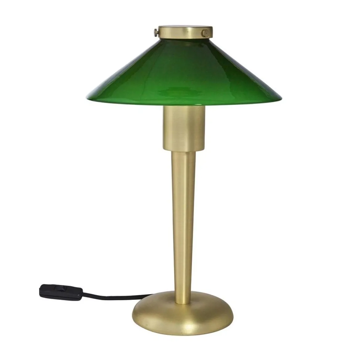 PR Home 3163413 Tischleuchte August Messing Grün 34cm