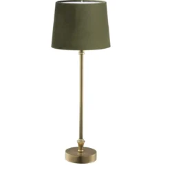 PR Home 71002-420-377 Tischleuchte Liam messing Schirm Samt Grün 59cm