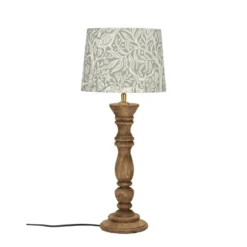 PR Home 1304608-2046 Tischleuchte Lodge Holz Stoffschirm Beige 59cm E27