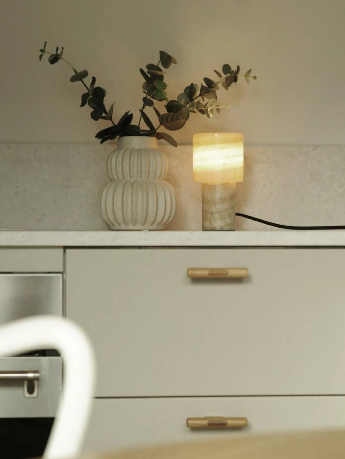 PR Home 2140816 Tischleuchte Lucie Marmor 16cm