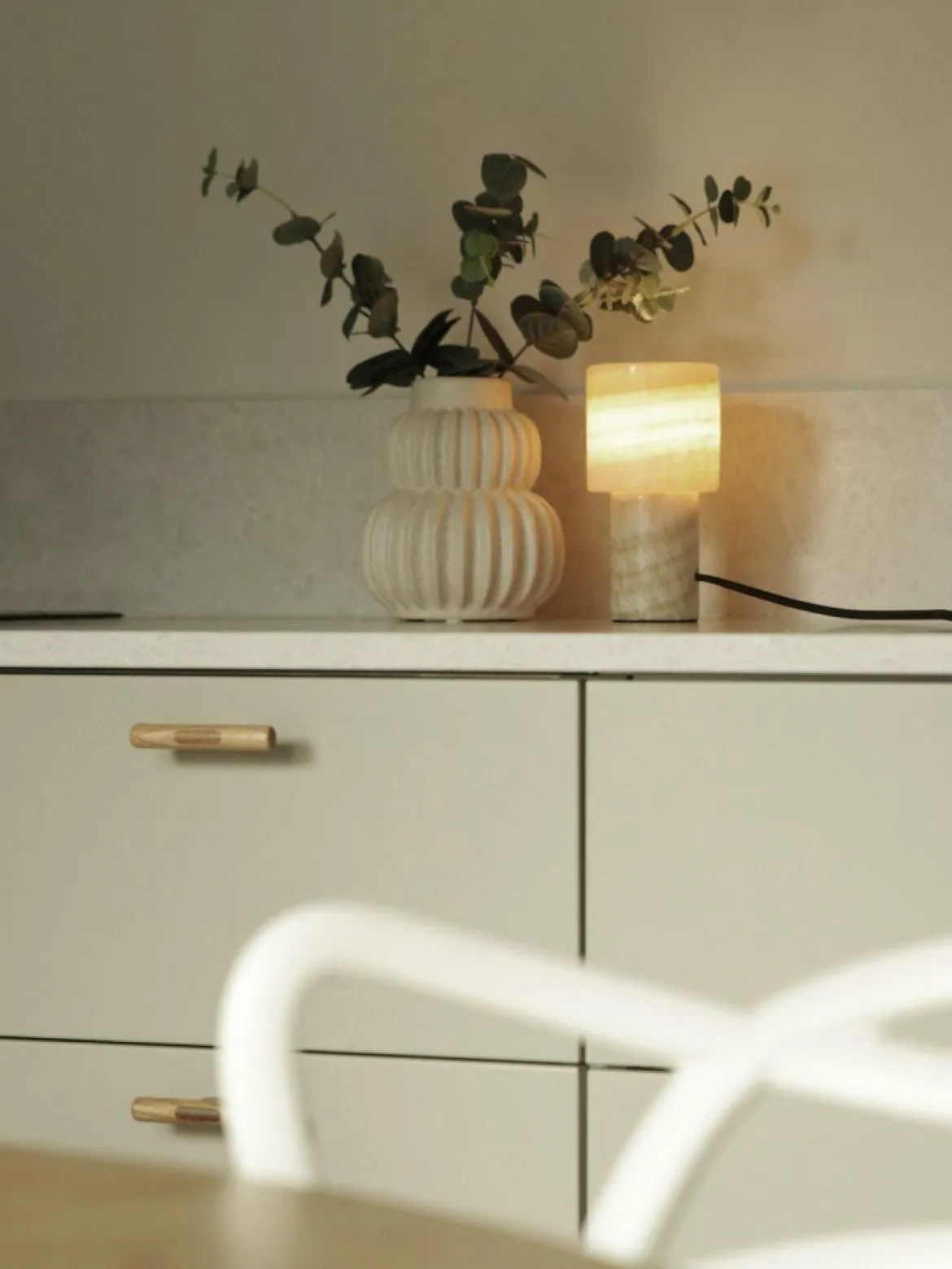 PR Home 2140816 Tischleuchte Lucie Marmor 16cm