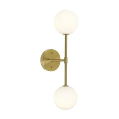 PR Home 3404902 Wandleuchte Sigma D Gold Opal 2-flammig