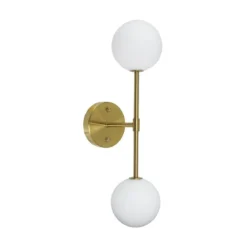 PR Home 3404902 Wandleuchte Sigma D Gold Opal 2-flammig