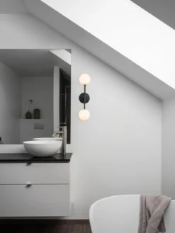 PR Home 3404907 Wandleuchte Sigma D Schwarz Opal 2-flammig
