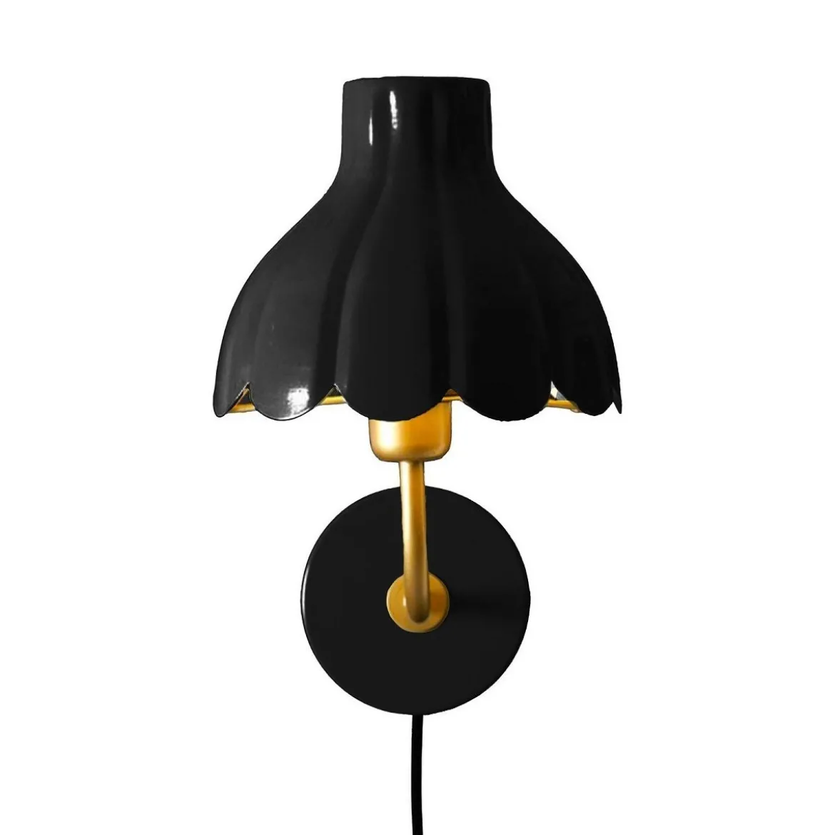 PR Home 2832103 Wandleuchte Wells Schwarz Gold 21cm