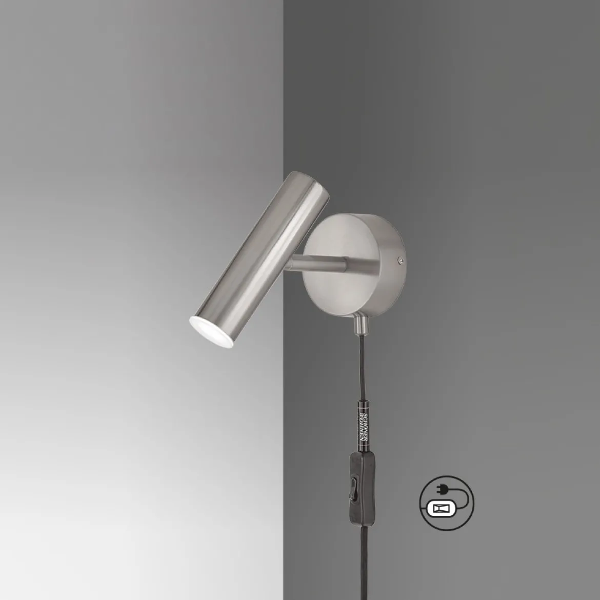 SCHÖNER WOHNEN-Kollektion LED-Wandleuchte STINA 3-step dimmbar nickelfarben 830007