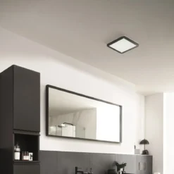 SCHÖNER WOHNEN-Kollektion LED Deckenleuchte Bad Flat 30 eckig schwarz weiß 820103
