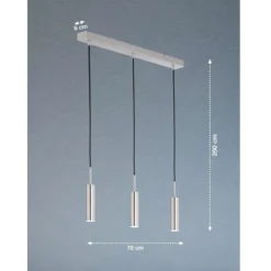 SCHÖNER WOHNEN-Kollektion LED-Pendelleuchte STINA 3-Spots dimmbar nickelfarben 860011