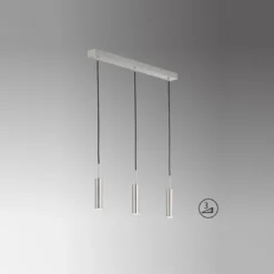 SCHÖNER WOHNEN-Kollektion LED-Pendelleuchte STINA 3-Spots dimmbar nickelfarben 860011