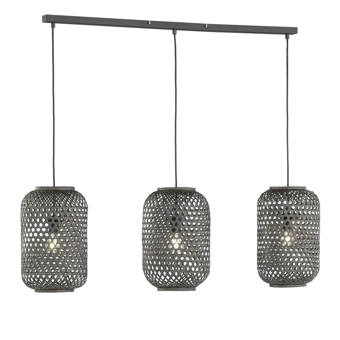 SCHÖNER WOHNEN-Kollektion Pendelleuchte CALLA Rattanschirm schwarz matt 860008