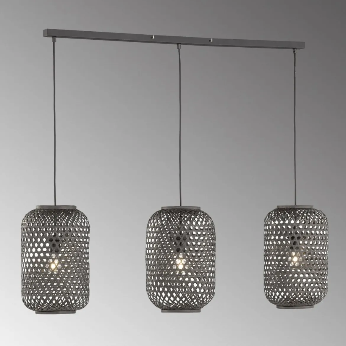 SCHÖNER WOHNEN-Kollektion Pendelleuchte CALLA Rattanschirm schwarz matt 860008