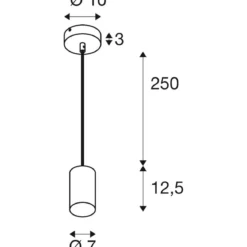 SLV 1006431 ASTO TUBE Pendelleuchte 1-flammig GU10 schwarz