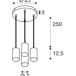 SLV 1006437 ASTO TUBE Pendelleuchte 4-flammig GU10 schwarz