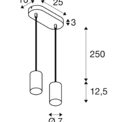 SLV 1006434 ASTO TUBE Pendelleuchte 2-flammig GU10 weiß