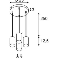 SLV 1006438 ASTO TUBE Pendelleuchte 4-flammig GU10 weiß