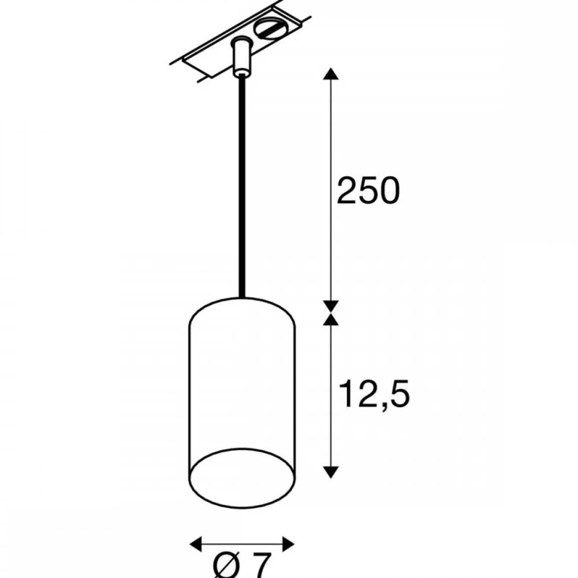 SLV 1010099 ASTO TUBE Pendelleuchte für Hochvolt-Stromschiene 1Phasen schwarz GU10