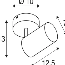 SLV 1006423 ASTO TUBE Spot zylindrisch 1-flammig GU10 schwarz