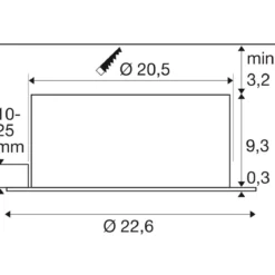 SLV 1008623 DOWNLIGHT Einbaustrahler C 200 3000K IP54