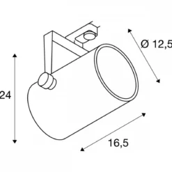SLV 153421 EURO SPOT Track rund weiß GU10 max. 75W inklusive 3Phasen-Adapter