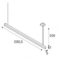SLV 1001406 GLENOS LED 3000K schwarz 2 m dimmbar 1-10V